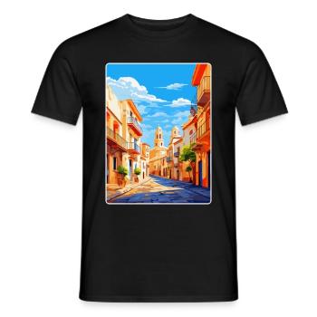 Alicante Spanien Vintage Reiseplakat Souvenir WPA - Männer T-Shirt - Schwarz - Vorne - AI Model Male 178 light (178cm)