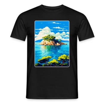 Paklinski Inseln Kroatien Vintage Reiseposter - Männer T-Shirt - Schwarz - Vorne - AI Model Male 178 light (178cm)
