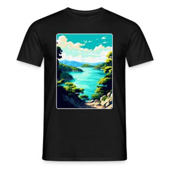 Mljet Kroatien Vintage Reiseposter WPA Souvenir - Männer T-Shirt - Schwarz - Vorne - AI Model Male 178 light (178cm)