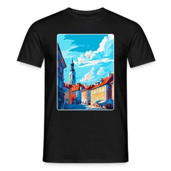 Olsztyn Poland Vintage Travel Poster Souvenir WPA - Men's T-Shirt - black - Front - AI Model Male 178 light (178cm)