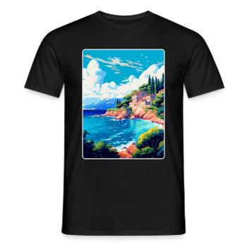 Punta Rata Kroatien Vintage Reiseplakat Souvenir - Männer T-Shirt - Schwarz - Vorne - AI Model Male 178 light (178cm)