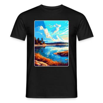 Warta Mouth Poland Vintage Travel Poster Souvenir - Men's T-Shirt - black - Front - AI Model Male 178 light (178cm)