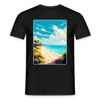 Strand Podrace Kroatien Vintage Reiseposter WPA - Männer T-Shirt - Schwarz - Vorne - AI Model Male 178 light (178cm)