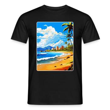 Playa De Las Americas Spanien Vintage Reiseplakat - Männer T-Shirt - Schwarz - Vorne - AI Model Male 178 light (178cm)