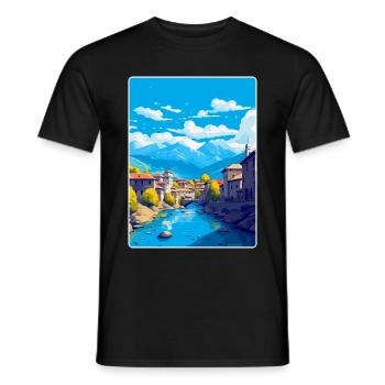 Sarajevo Bosnia Herzegovina Vintage Travel Poster - Men's T-Shirt - black - Front - AI Model Male 178 light (178cm)
