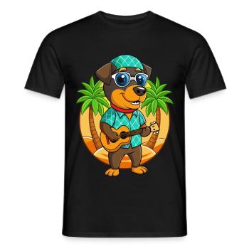 Drôle de Rottweiler Chien Lunettes de soleil de plage d’été - T-shirt homme - noir - Devant - AI Model Male 178 light (178cm)