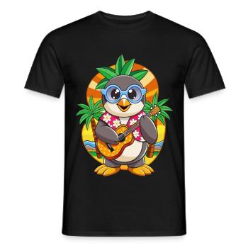 Lustige Pinguin Cartoon Sommer Strand Sonnenbrille - Männer T-Shirt - Schwarz - Vorne - AI Model Male 178 light (178cm)