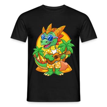 Lunettes de soleil de plage d’été de dessin animé de dragon drôle - T-shirt homme - noir - Devant - AI Model Male 178 light (178cm)