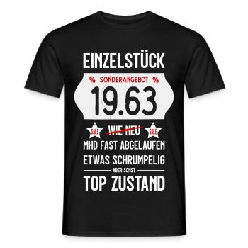 63. GEBURTSTAG 1963 EINZELSTÜCK PREISSCHILD - Männer T-Shirt - Schwarz - Vorne - AI Model Male 178 light (178cm)