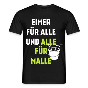 Eimer für Alle und alle für Malle - Männer T-Shirt - Schwarz - Vorne - AI Model Male 178 light (178cm)