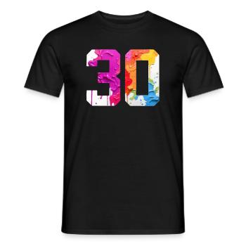 FARBIG NUMMER 30 BUNT 30. GEBURTSTAG - Männer T-Shirt - Schwarz - Vorne - AI Model Male 178 light (178cm)