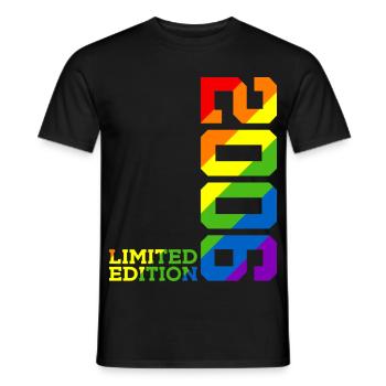 LGBTQ 2006 RAINBOW QUEER 19TH BIRTHDAY PRIDE - Men's T-Shirt - black - Front - AI Model Male 178 light (178cm)