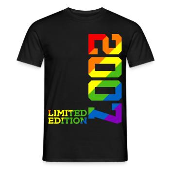 LGBTQ 2007 ARC-EN-CIEL QUEER 18E ANNIVERSAIRE PRIDE - T-shirt homme - noir - Devant - AI Model Male 178 light (178cm)