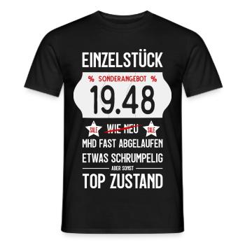 78. GEBURTSTAG 1948 EINZELSTÜCK PREISSCHILD - Männer T-Shirt - Schwarz - Vorne - AI Model Male 178 light (178cm)