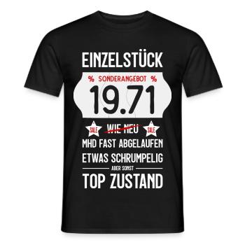 55. GEBURTSTAG 1971 EINZELSTÜCK PREISSCHILD - Männer T-Shirt - Schwarz - Vorne - AI Model Male 178 light (178cm)
