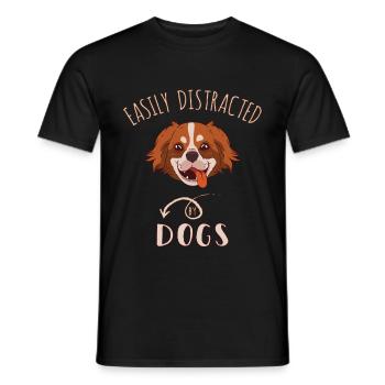 Easily Distracted By Dogs - Men's T-Shirt - black - Front - AI Model Male 178 light (178cm)