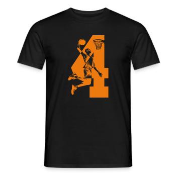 NUMMER 4 BASKETBALL 4. GEBURTSTAG - Männer T-Shirt - Schwarz - Vorne - AI Model Male 178 light (178cm)