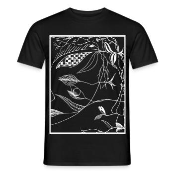 Lignes botaniques sombres - T-shirt homme - noir - Devant - AI Model Male 178 light (178cm)