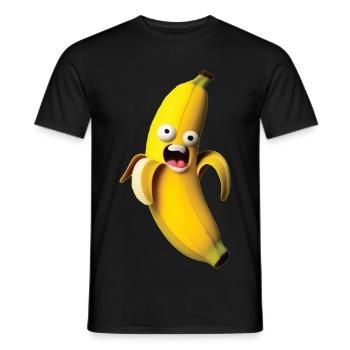 Figure de banane expressive avec un visage - T-shirt homme - noir - Devant - AI Model Male 178 light (178cm)