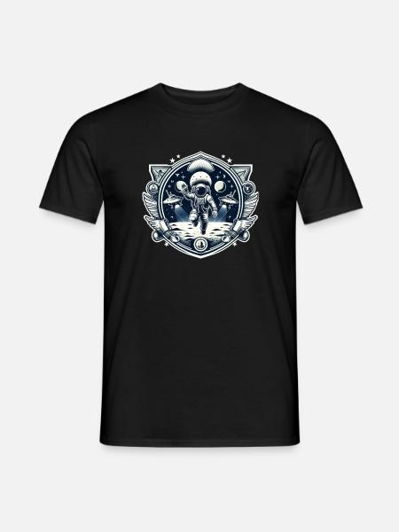 Astronaut Moon UFO Logo - Men's T-Shirt - black