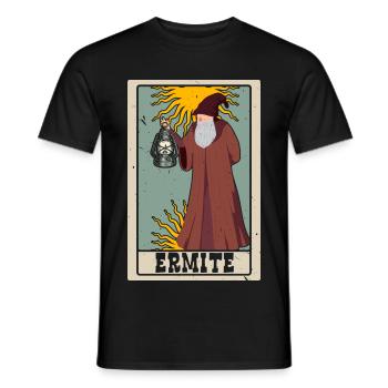 Ermite Tarotkarte Schamane Wahrsagerei - Männer T-Shirt - Schwarz - Vorne - AI Model Male 178 light (178cm)