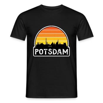 Potsdam Deutschland Flagge Skyline Reisesouvenir - Männer T-Shirt - Schwarz - Vorne - AI Model Male 178 light (178cm)