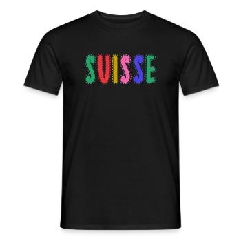 SUISSE. PAYS - T-shirt homme - noir - Devant - AI Model Male 178 light (178cm)