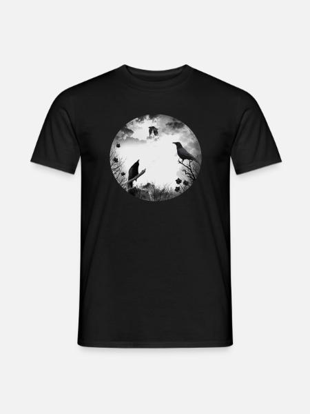 Gothik Krähen Raben - Männer T-Shirt - Schwarz