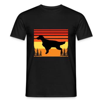 Englisch Setter Hundeliebhaber Silhouette Vintage Sonnenuntergang - Männer T-Shirt - Schwarz - Vorne - AI Model Male 178 light (178cm)