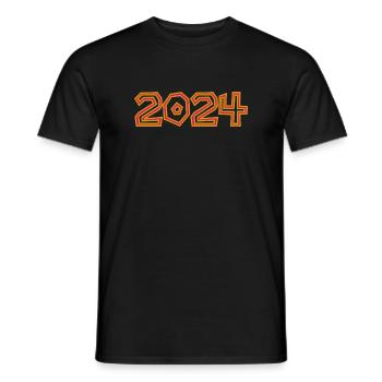 2024. YEAR. HAPPY NEW YEAR. NEW YEAR'S EVE - Men's T-Shirt - black - Front - AI Model Male 178 light (178cm)