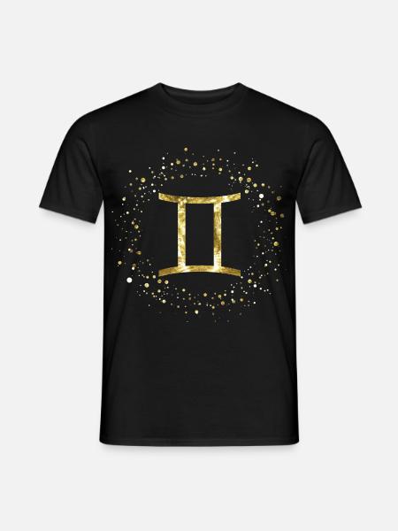 Zwilling Sternzeichen - Männer T-Shirt - Schwarz