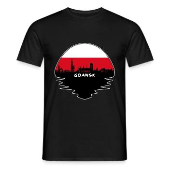 Danzig Polen Flagge Skyline Silhouette Reisen - Männer T-Shirt - Schwarz - Vorne - AI Model Male 178 light (178cm)