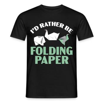 Ich würde lieber Papier falten Origami Japanische - Männer T-Shirt - Schwarz - Vorne - AI Model Male 178 light (178cm)