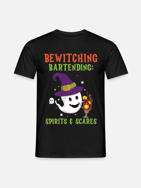 Verhexendes Bartending: Geister & Schreckgespenste - Männer T-Shirt - Schwarz