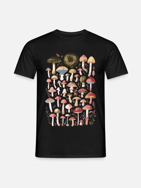 Pilze Waldpilze Pilzsammler - Männer T-Shirt - Schwarz