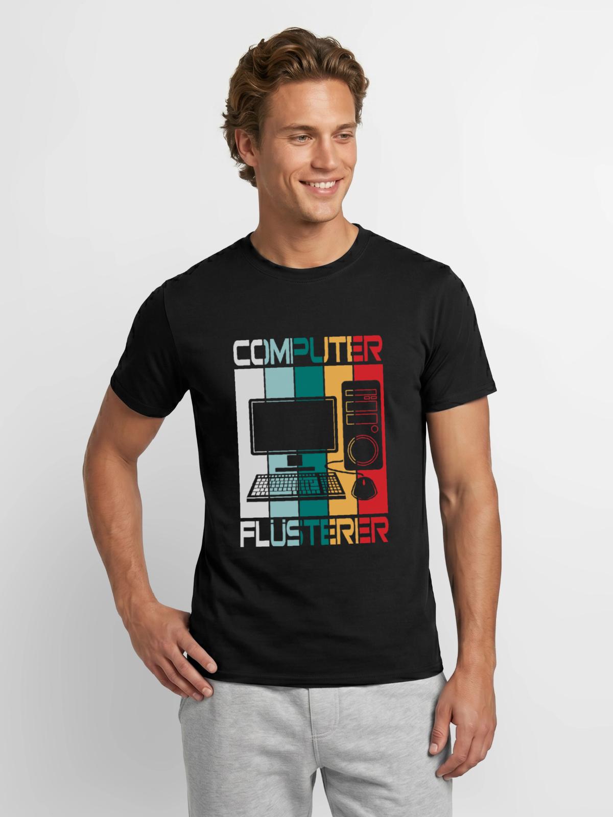 Computer Flüsterer - Männer T-Shirt - Schwarz - Vorne - AI Model Male 178 light (178cm)