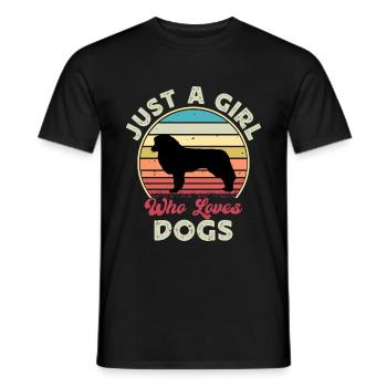 Englischer Schäferhund Lover Silhouette Retro Sunset - Männer T-Shirt - Schwarz - Vorne - AI Model Male 178 light (178cm)