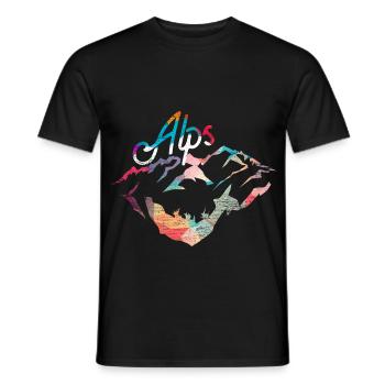 Kantiges Alpenpanorama Wanderweg - Männer T-Shirt - Schwarz - Vorne - AI Model Male 178 light (178cm)