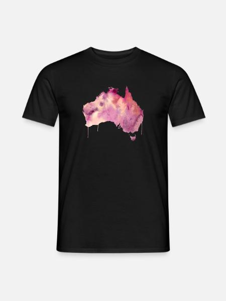 Australien Pink - Männer T-Shirt - Schwarz