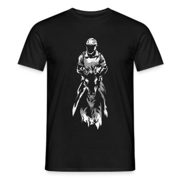 Spannendes Ausdauerreiten Langstrecke - Männer T-Shirt - Schwarz - Vorne - AI Model Male 178 light (178cm)
