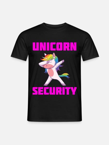 Unicorn Security Funny - Männer T-Shirt - Schwarz