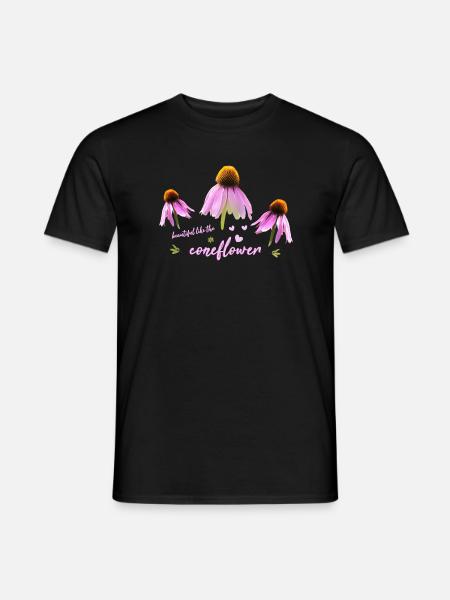 Coneflower Sonnenhut - Männer T-Shirt - Schwarz