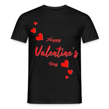 Valentine Happy Valentine - Männer T-Shirt - Schwarz - Vorne - AI Model Male 178 light (178cm)