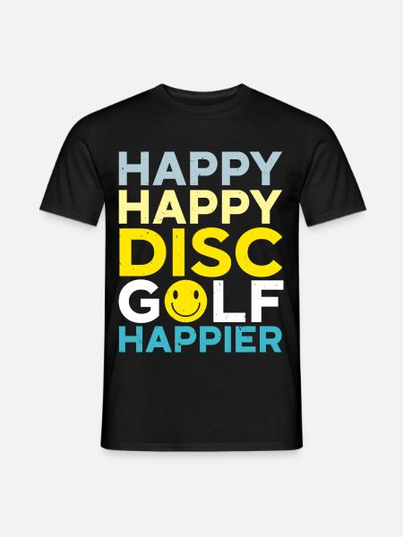 Happy Happy Disc Golf Happier Freizeit-Werfer - Männer T-Shirt - Schwarz