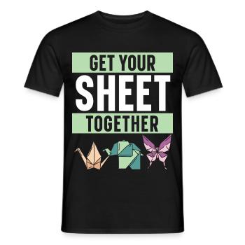 Nimm dein Blatt zusammen Papierkunst Japanische Ku - Männer T-Shirt - Schwarz - Vorne - AI Model Male 178 light (178cm)