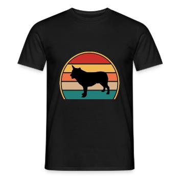 Australian Cattle Dog Love Silhouette Retro Sonnenuntergang - Männer T-Shirt - Schwarz - Vorne - AI Model Male 178 light (178cm)
