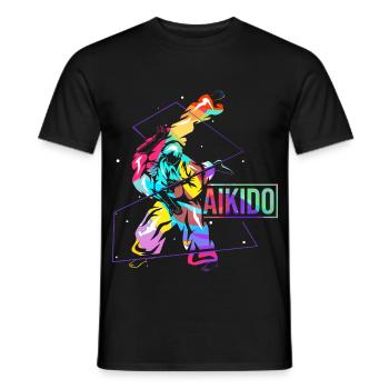 Flinke Aikido Verteidigungstechnik - Männer T-Shirt - Schwarz - Vorne - AI Model Male 178 light (178cm)