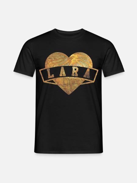 Lara Herzen Gold - Männer T-Shirt - Schwarz