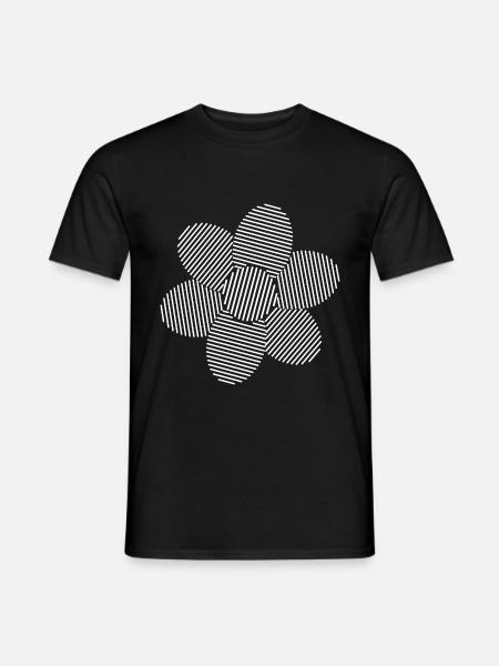 Blume Linien - Männer T-Shirt - Schwarz