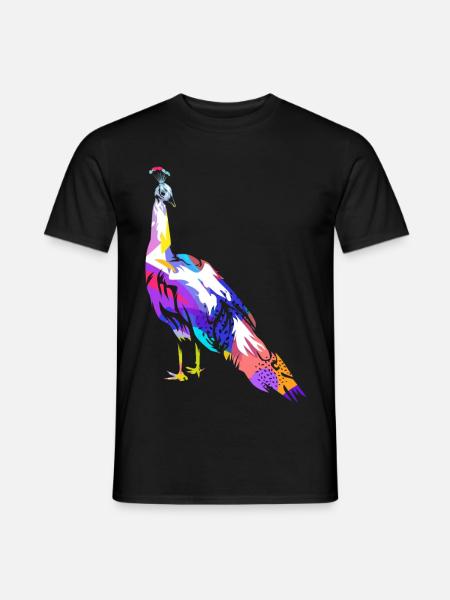 Stolzierender Pfau Federschmuck - Männer T-Shirt - Schwarz